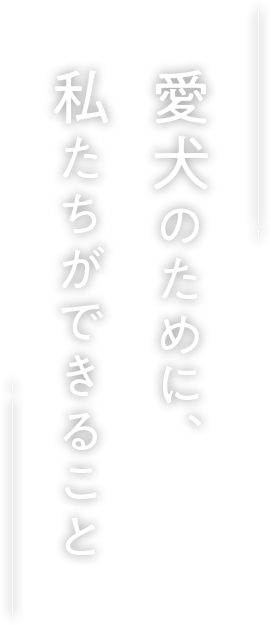 愛犬のために、私たちができること